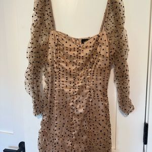 Mini dress with puffy sleeves